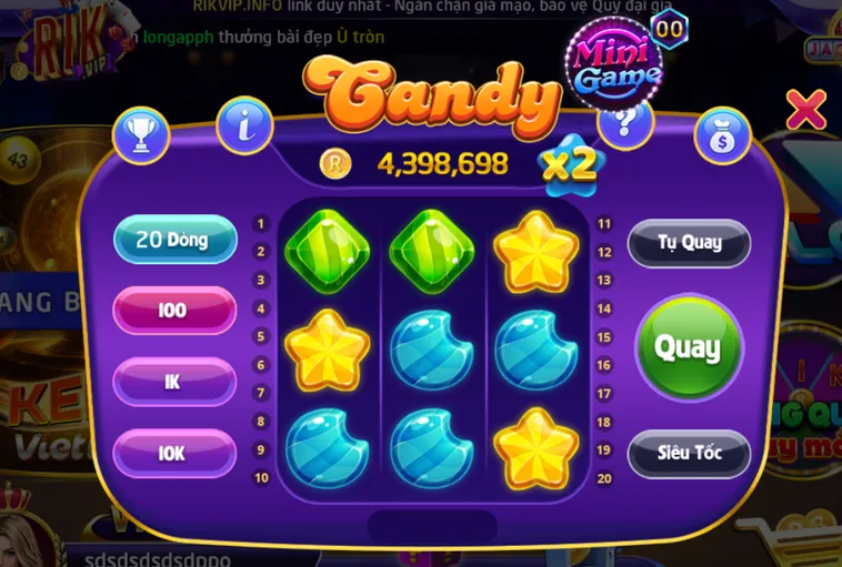 Minigame Candy Tại RikVip Đỉnh Cao Chinh Phục Kho Báu Với Phần Thưởng Cực Khủng