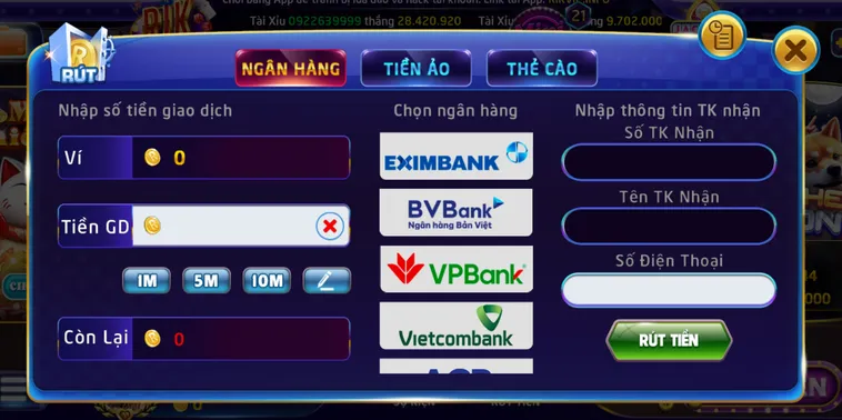 Rút Tiền Về Ngân Hàng Tại RikVip An Toàn Siêu Tốc Với Hệ Thống Thanh Toán Tự Động Hiện Đại